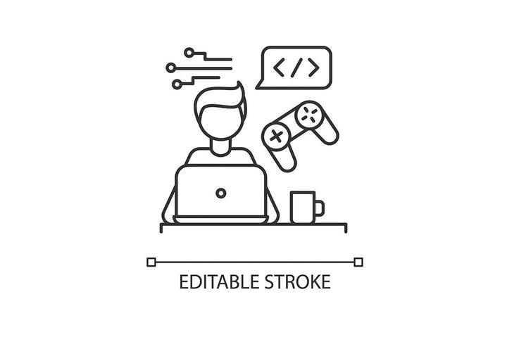 Freelance professions pixel perfect linear icons set