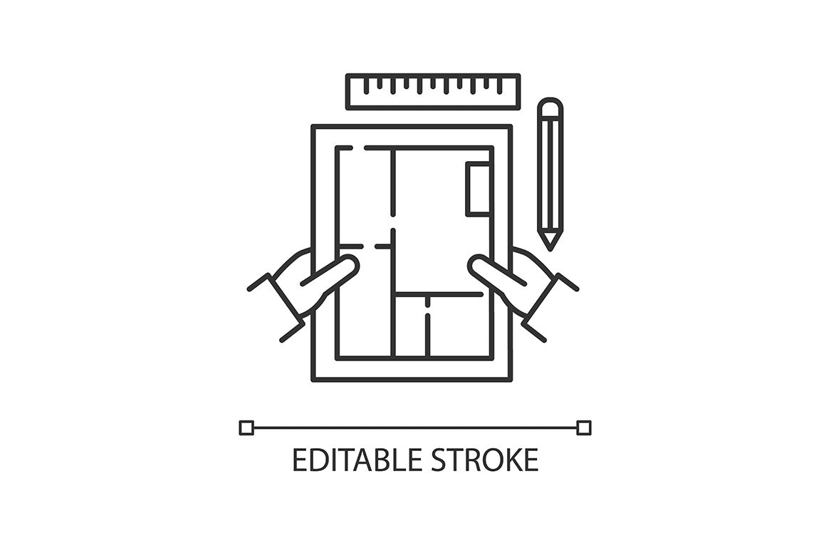 Freelance professions pixel perfect linear icons set