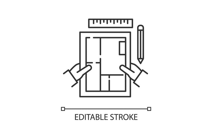 Freelance professions pixel perfect linear icons set