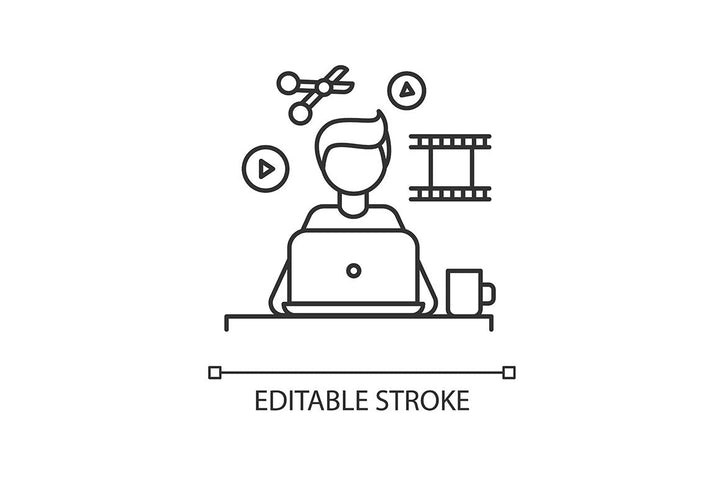 Freelance professions pixel perfect linear icons set
