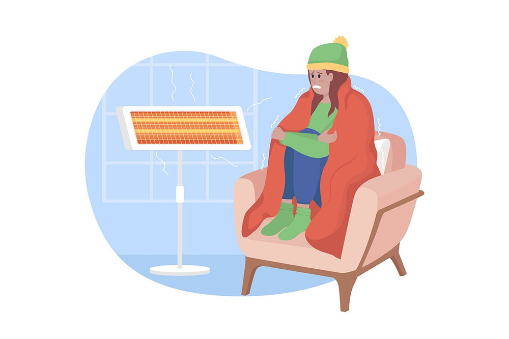 Freezing in cold weather 2D vector isolated illustration set