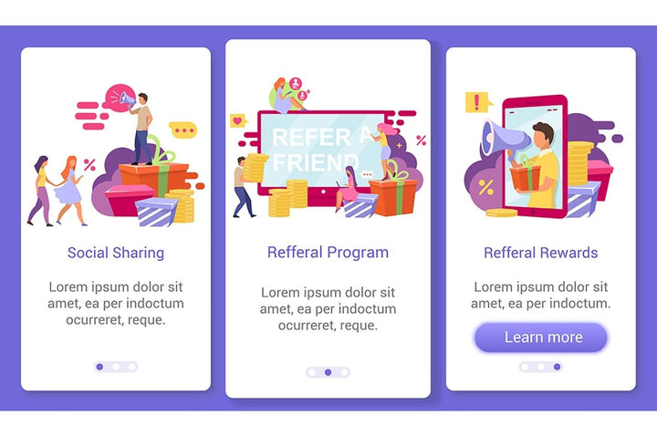 Friend pastime onboarding mobile app screen vector template