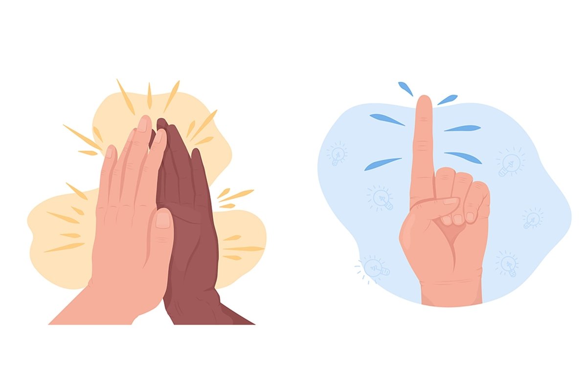 Friendly interaction vector illustration set