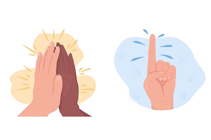 Friendly interaction vector illustration set
