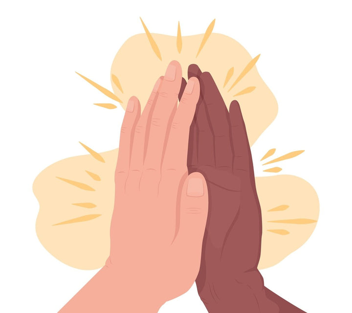 Friendly interaction vector illustration set