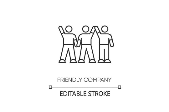 Friendly relationship pixel perfect linear icons set