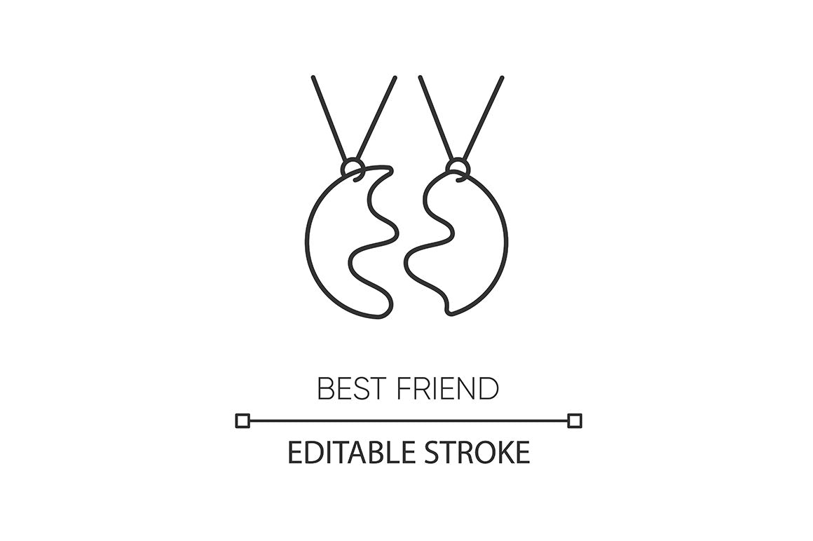 Friendly relationship pixel perfect linear icons set