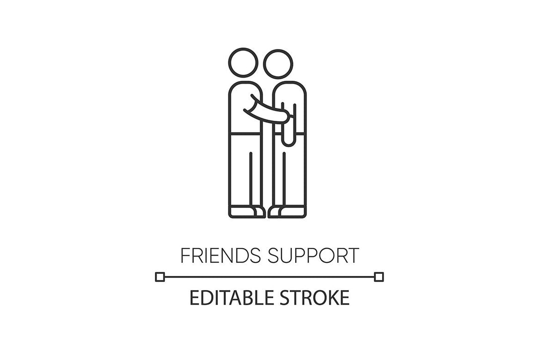 Friendly relationship pixel perfect linear icons set