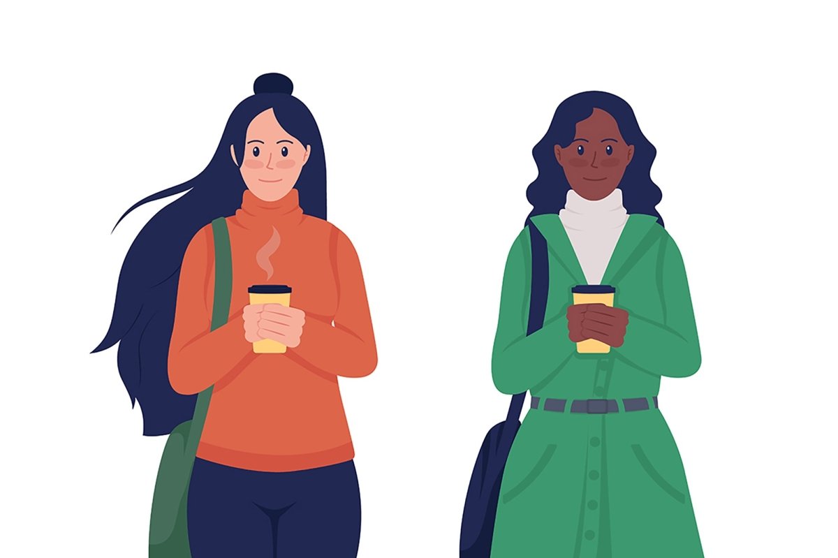 Friends on picnic flat color vector illustrations set