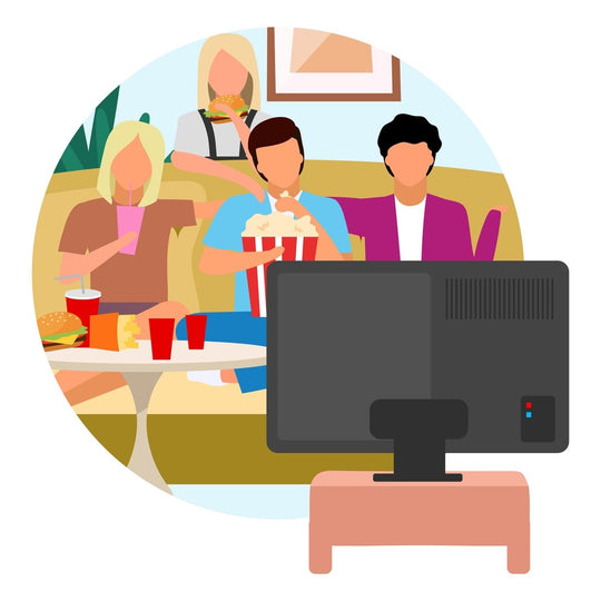 Friends pastime together flat concept icons set