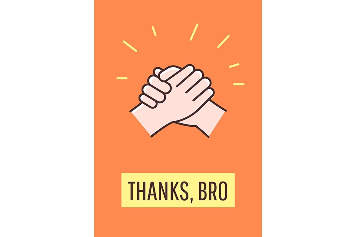 Friendship celebration greeting card with color icon element set