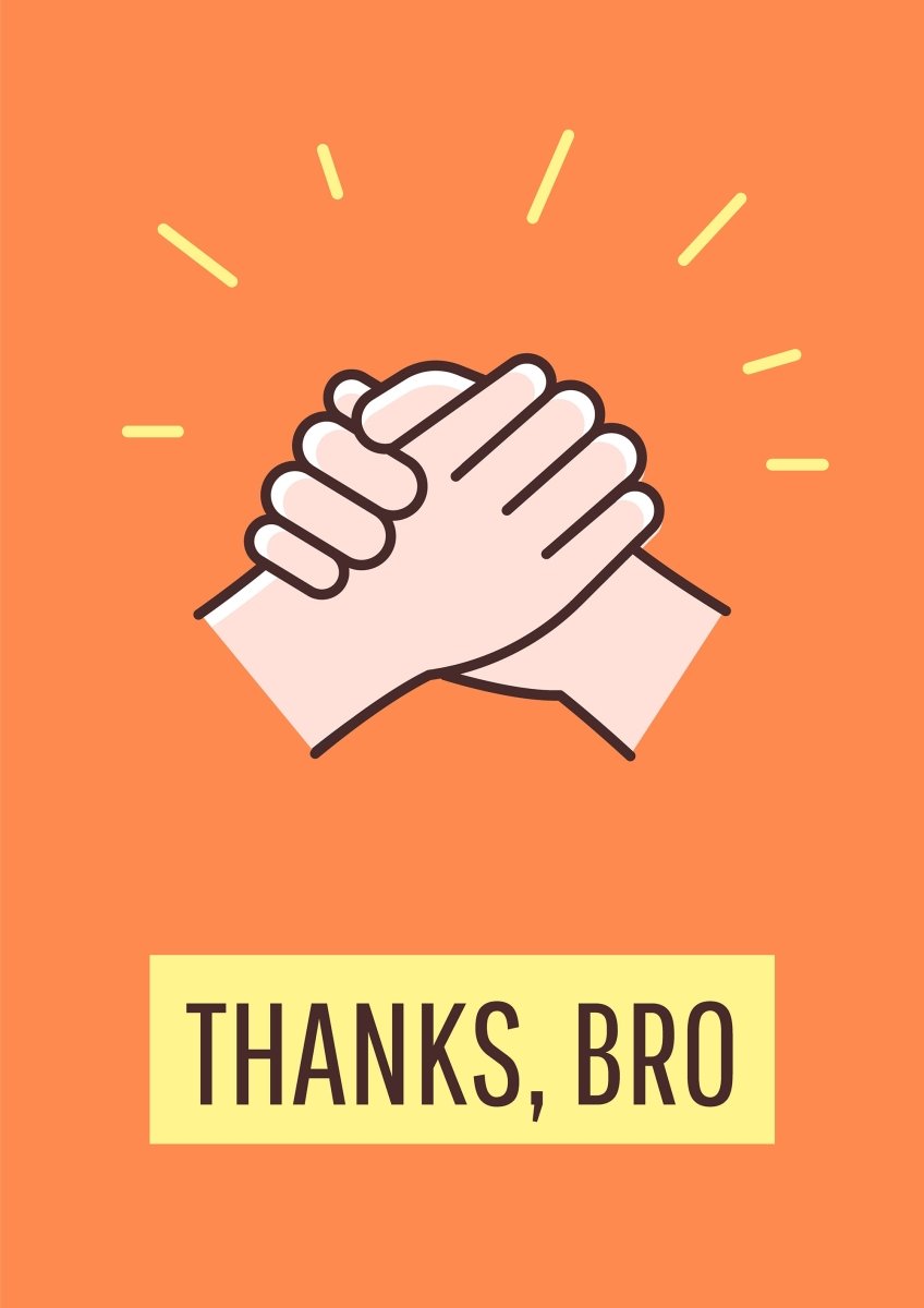 Friendship celebration greeting card with color icon element set