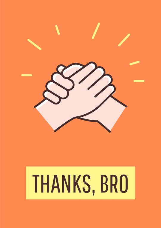 Friendship celebration greeting card with color icon element set