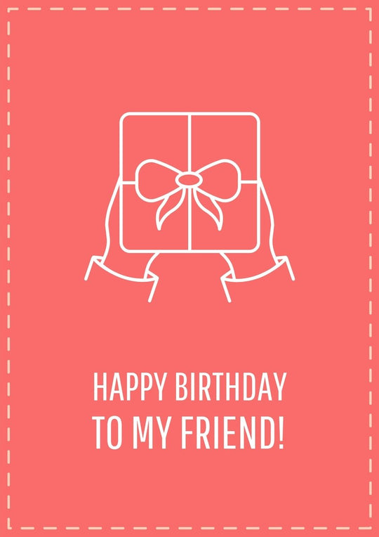 Friendship postcard with linear glyph icon set
