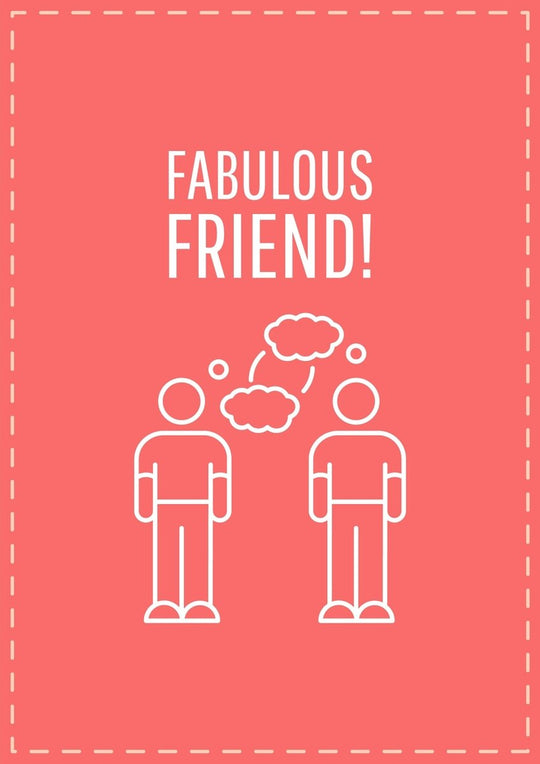 Friendship postcard with linear glyph icon set