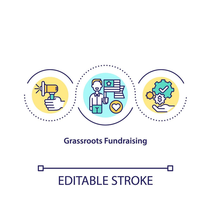 Fundraising concept icons set