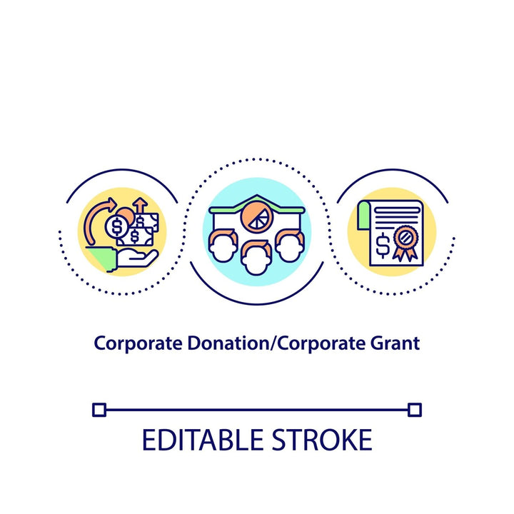 Fundraising concept icons set