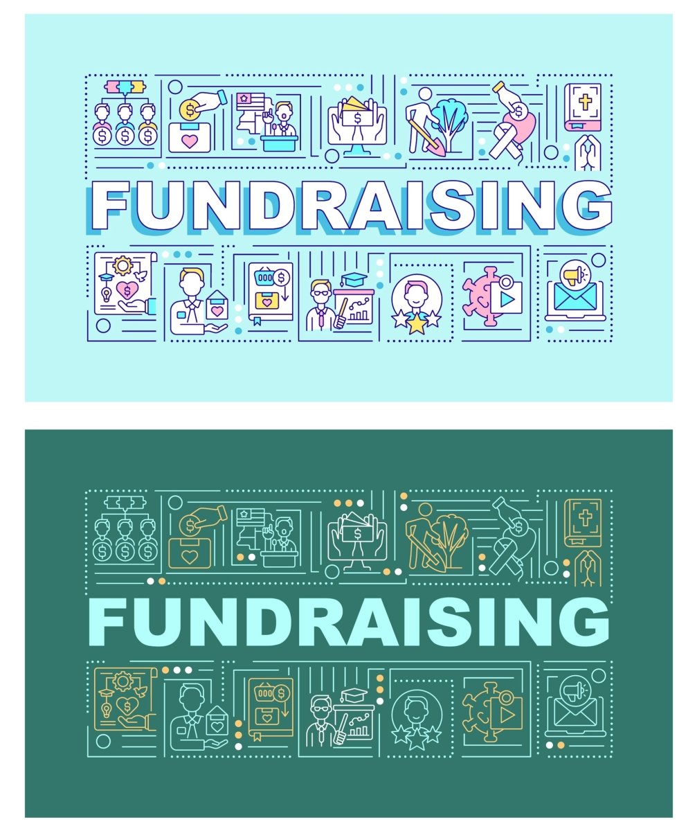 Fundraising word concepts banners