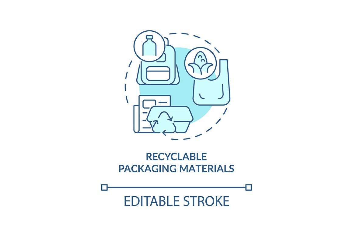 Garbage recycling trends concept icons bundle
