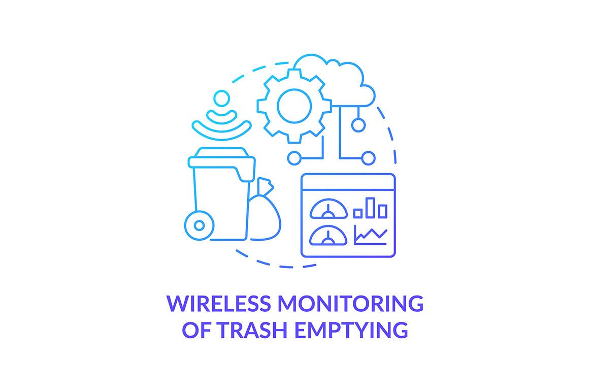 Garbage recycling trends concept icons bundle