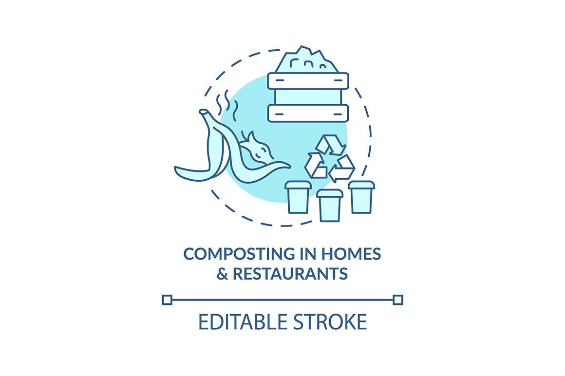 Garbage recycling trends concept icons bundle