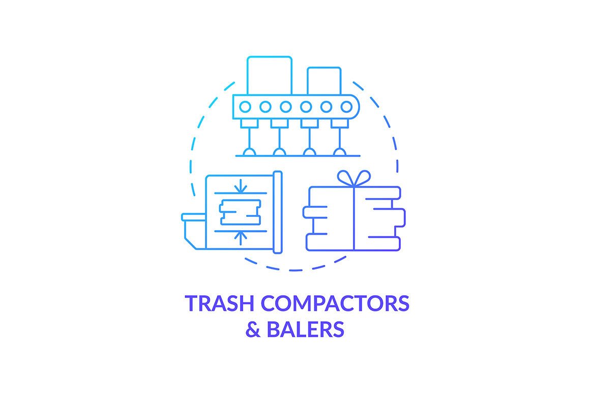 Garbage recycling trends concept icons bundle