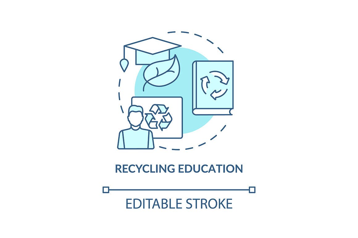 Garbage recycling trends concept icons bundle