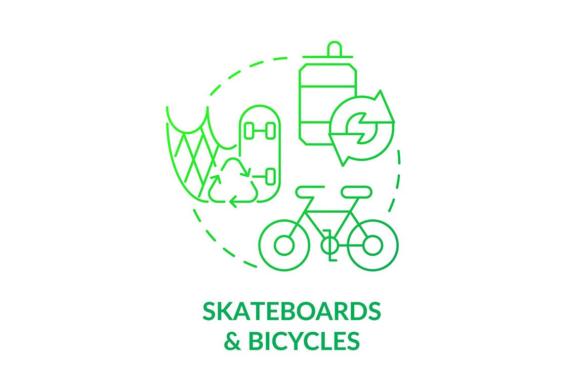 Garbage recycling trends concept icons bundle