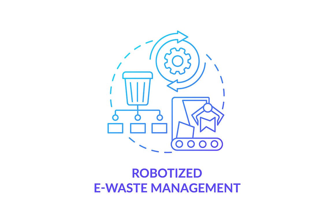 Garbage recycling trends concept icons bundle