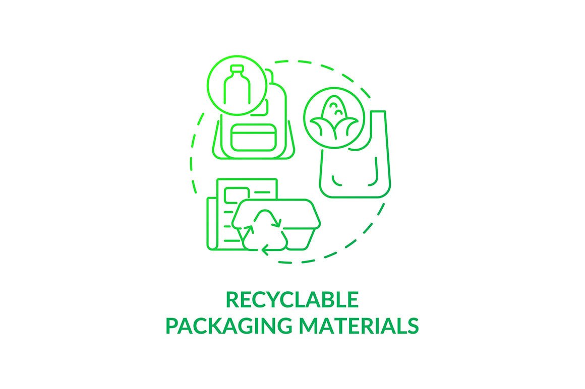 Garbage recycling trends concept icons bundle