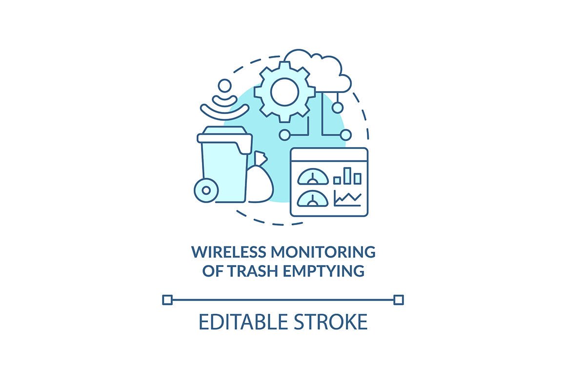 Garbage recycling trends concept icons bundle