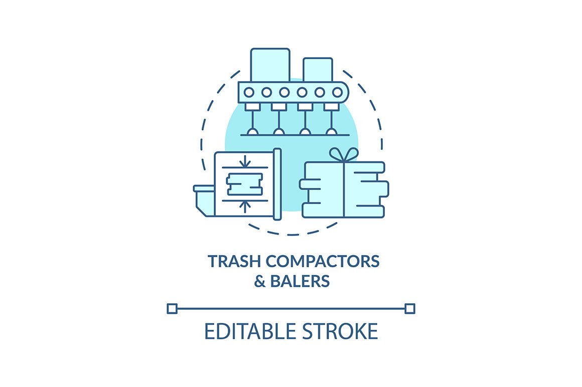 Garbage recycling trends concept icons bundle