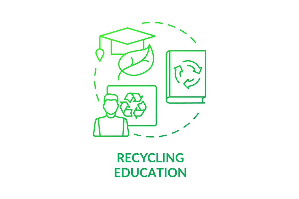 Garbage recycling trends concept icons bundle