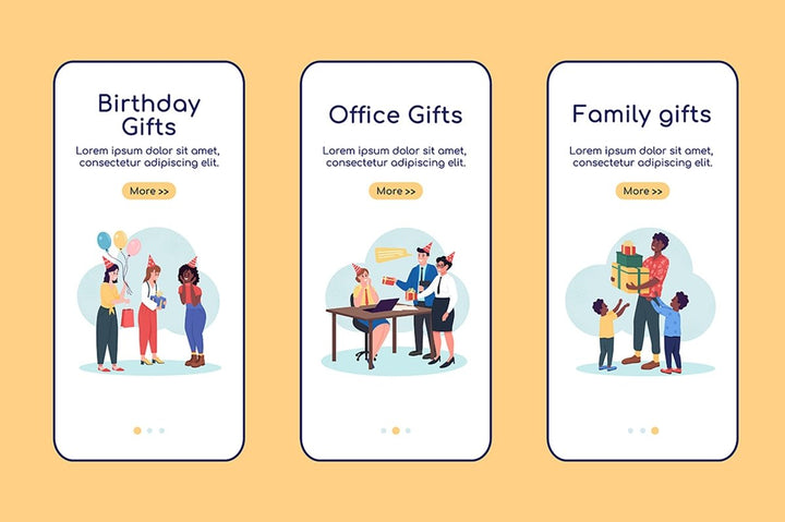 Gifts for any occasion vector template set