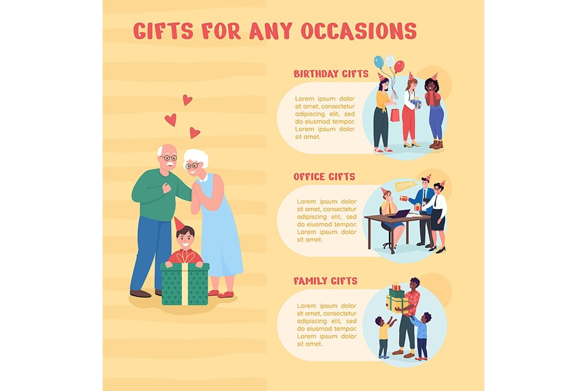 Gifts for any occasion vector template set