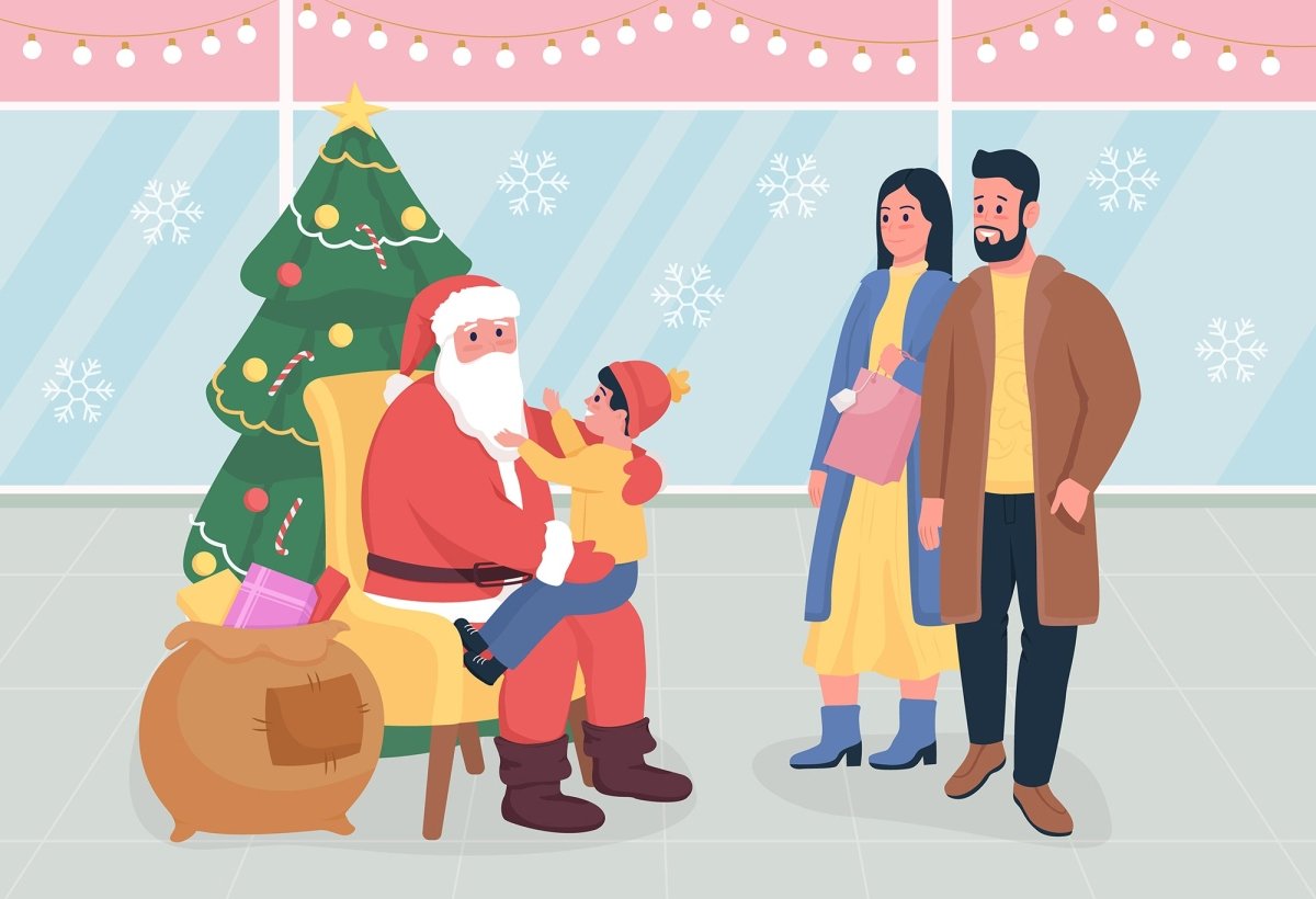 Giving gifts color vector illustration set