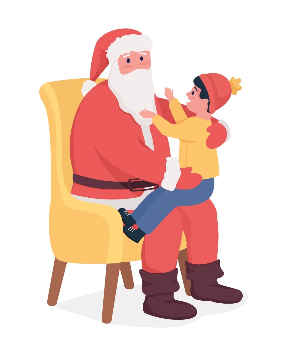 Giving gifts semi flat color vector characters set
