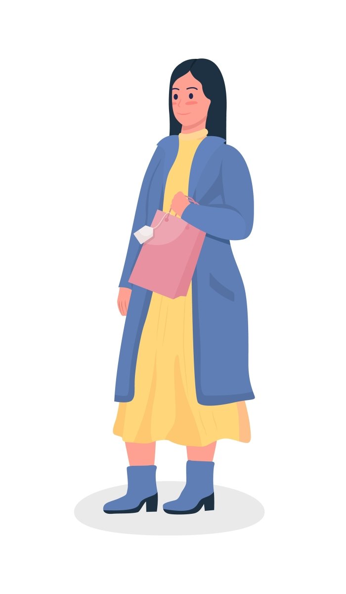 Giving gifts semi flat color vector characters set