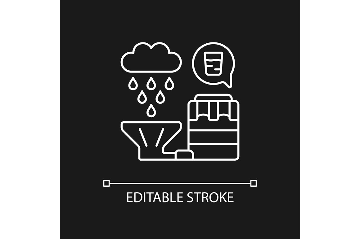 Global water crisis linear icons set for dark and light mode