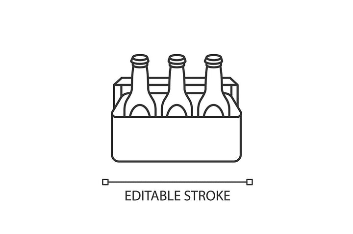 Groceries category pixel perfect linear icons set