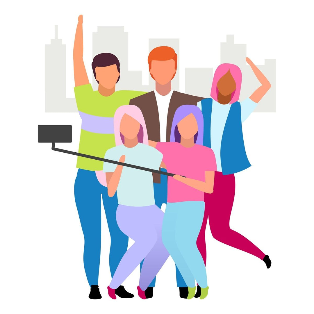 Group of people, friends flat vector illustrations set