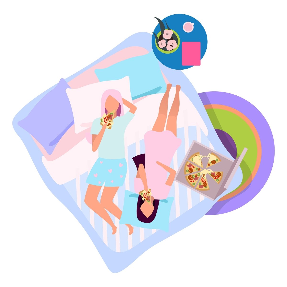 Group of people, friends flat vector illustrations set