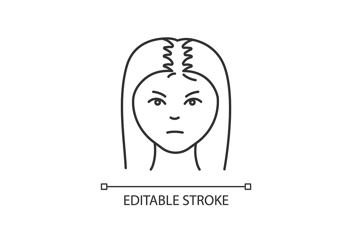 Hair loss pixel perfect linear icons set