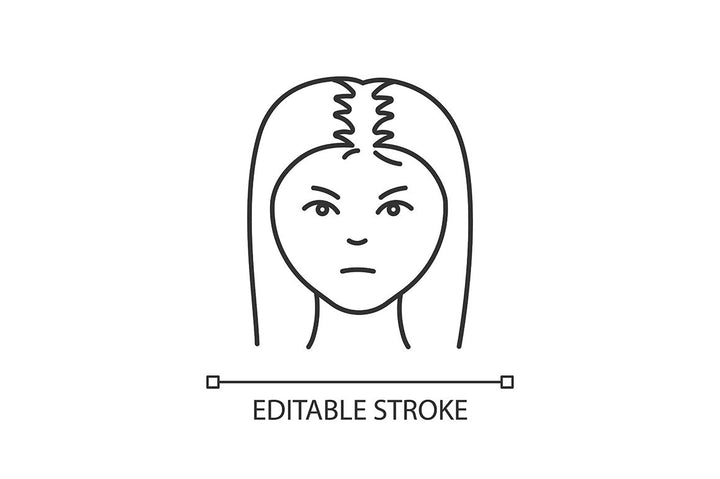 Hair loss pixel perfect linear icons set