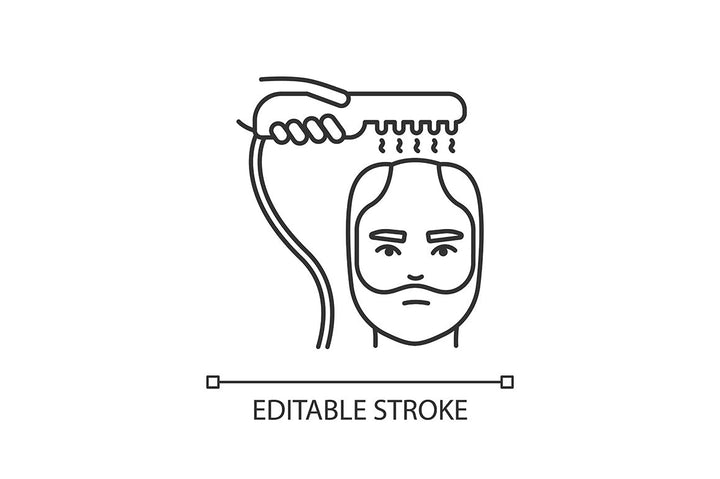 Hair loss pixel perfect linear icons set