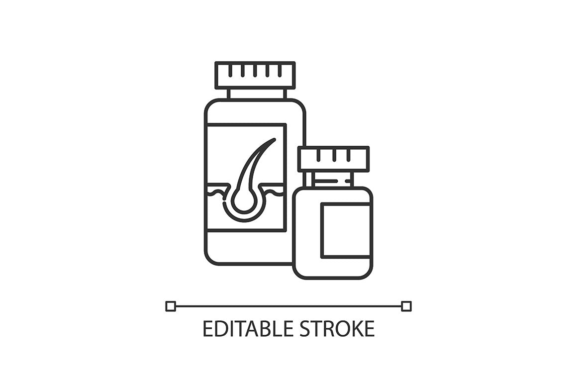 Hair loss pixel perfect linear icons set