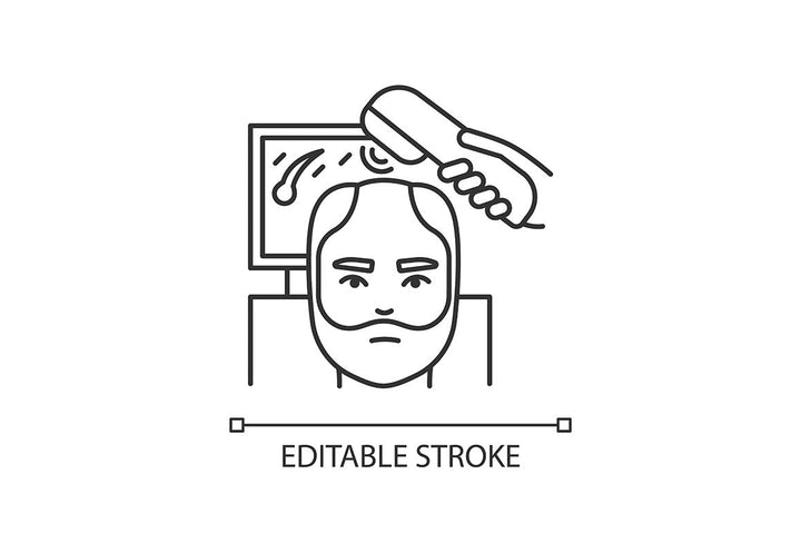 Hair loss pixel perfect linear icons set
