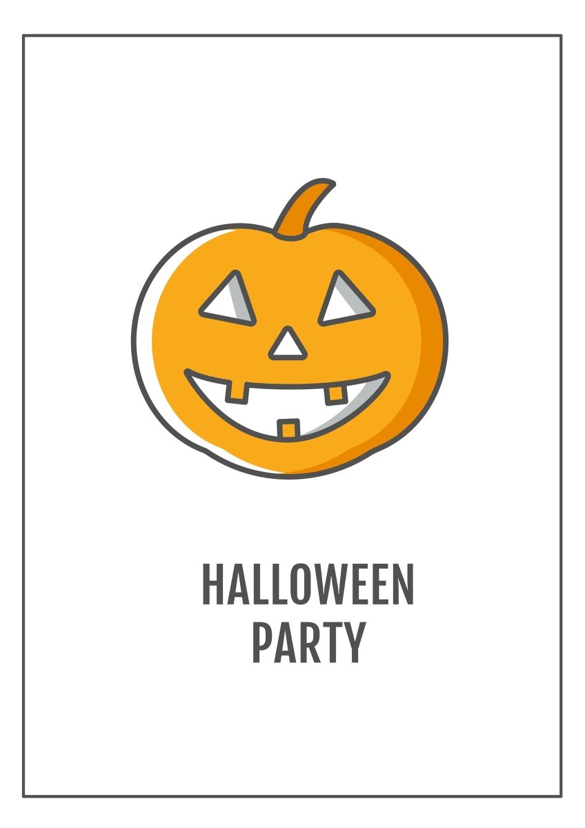 Halloween celebration greeting cards with color icon element set