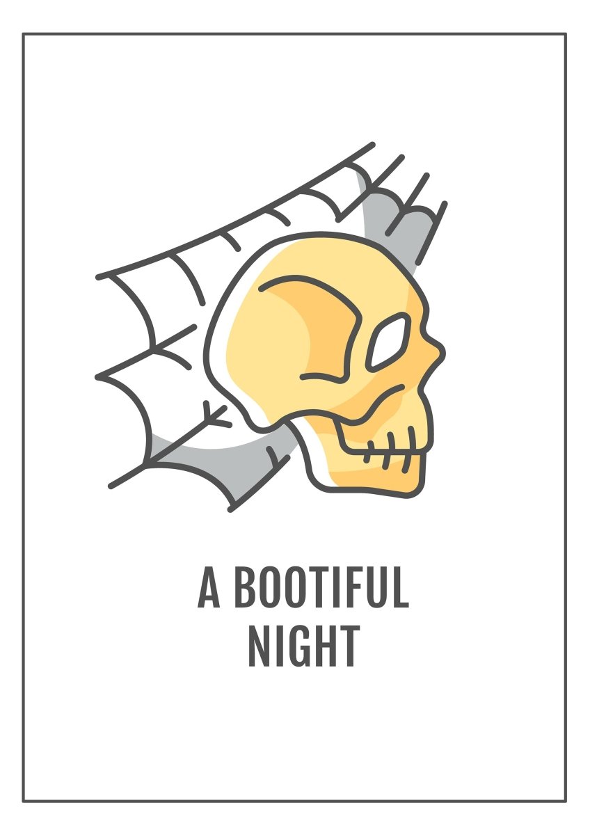 Halloween celebration greeting cards with color icon element set
