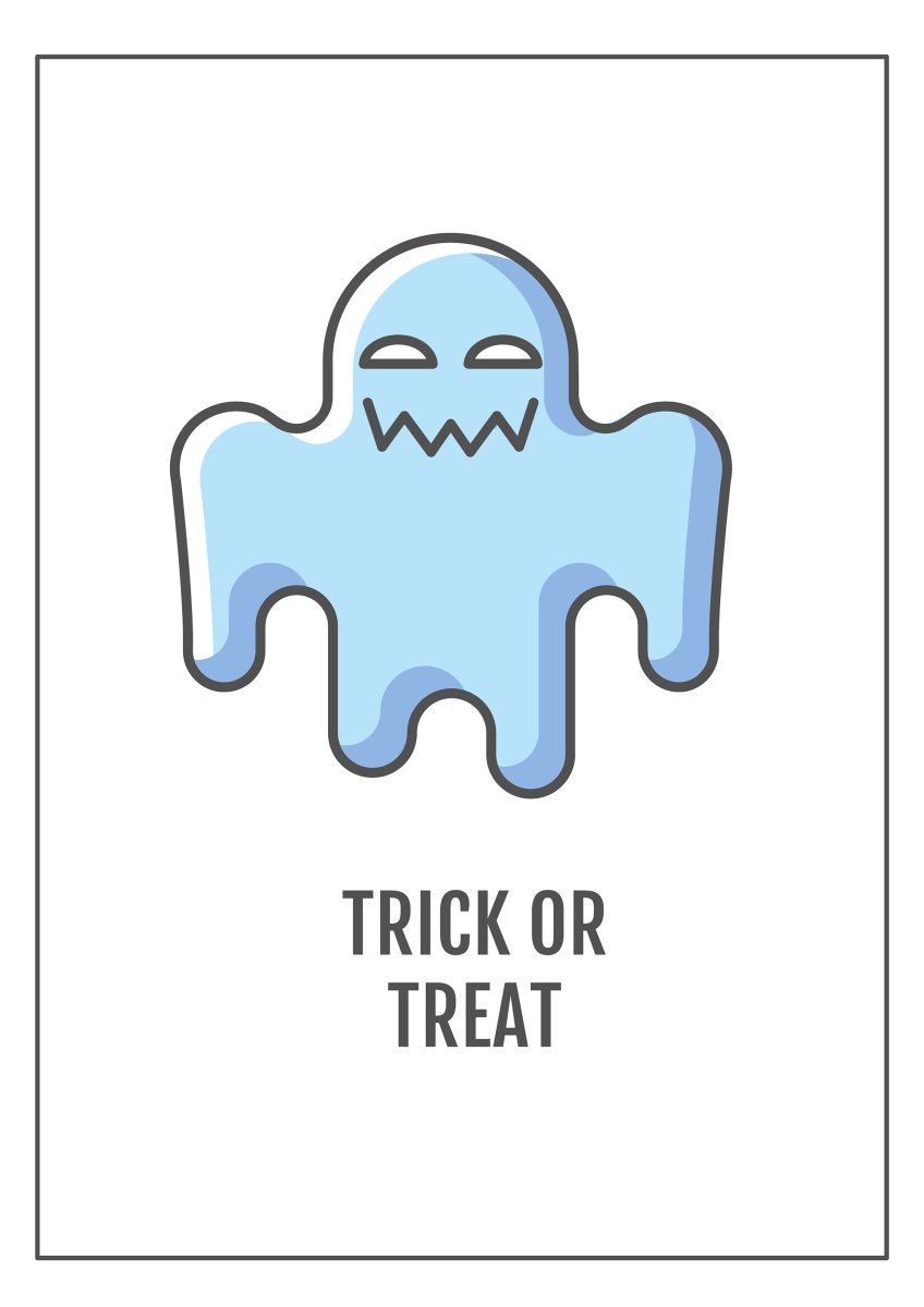 Halloween celebration greeting cards with color icon element set